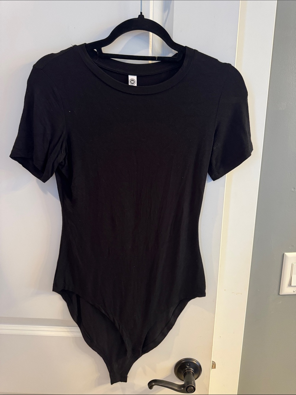 Black Short-Sleeve Bodysuit - Women